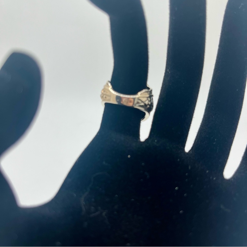 Vintage Sterling Silver Green onyx Statement Ring SZ 5 Southwestern - Picture 12 of 13